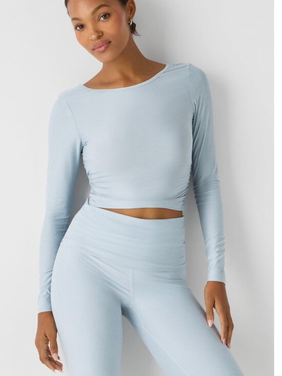Fabletics Tops - Fabletics Whisper Crossover Long-Sleeve Top & Cloud Jersey Wide Leg Pant SET